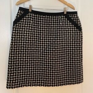 Talbot’s A-Line Skirt Black/Sand Wool plus‎ size N020